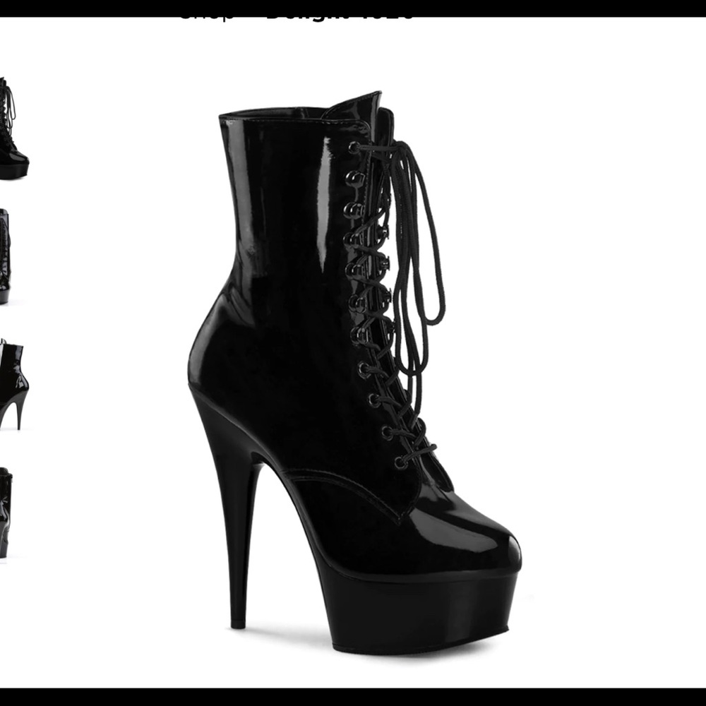 pleaser heels delight 1020, patent black Sz 9